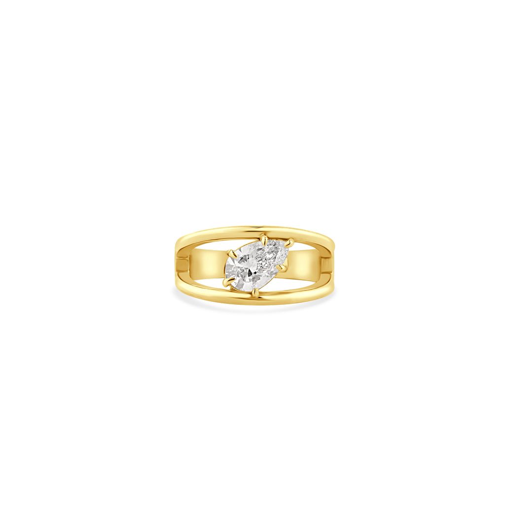 Pear Diamond Bridge Ring