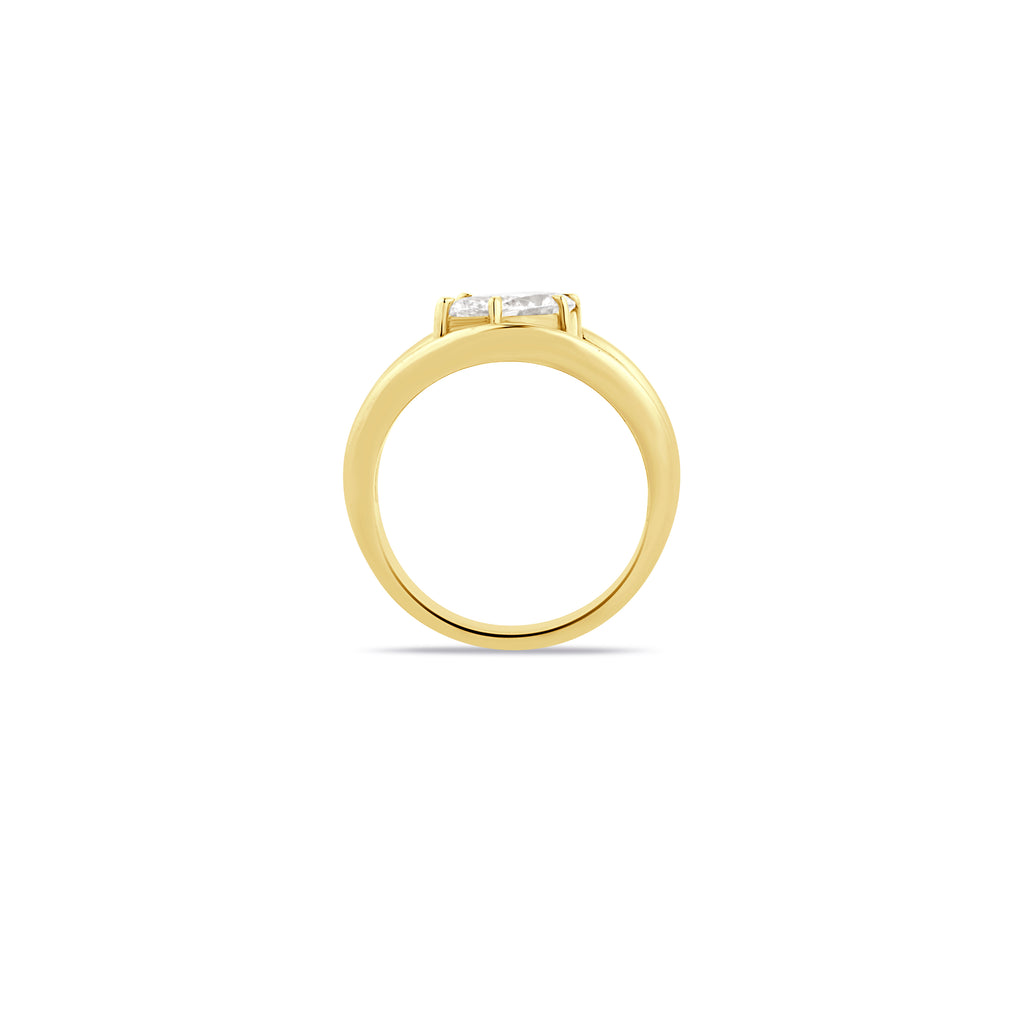 Pear Diamond Bridge Ring